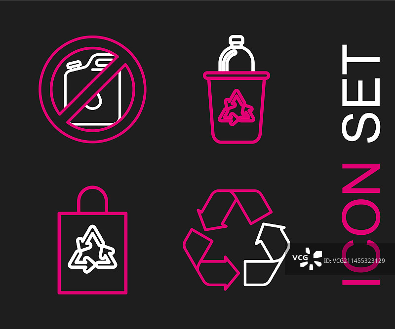 一套可回收塑料袋图片素材