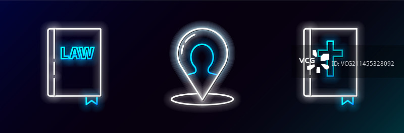 圣经书本法律地图标记线条组合图片素材