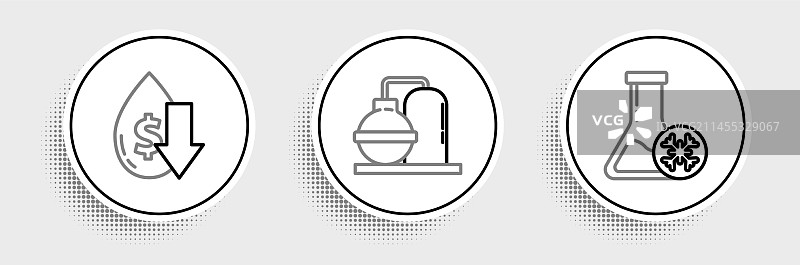 防冻液试管滴入原油图片素材