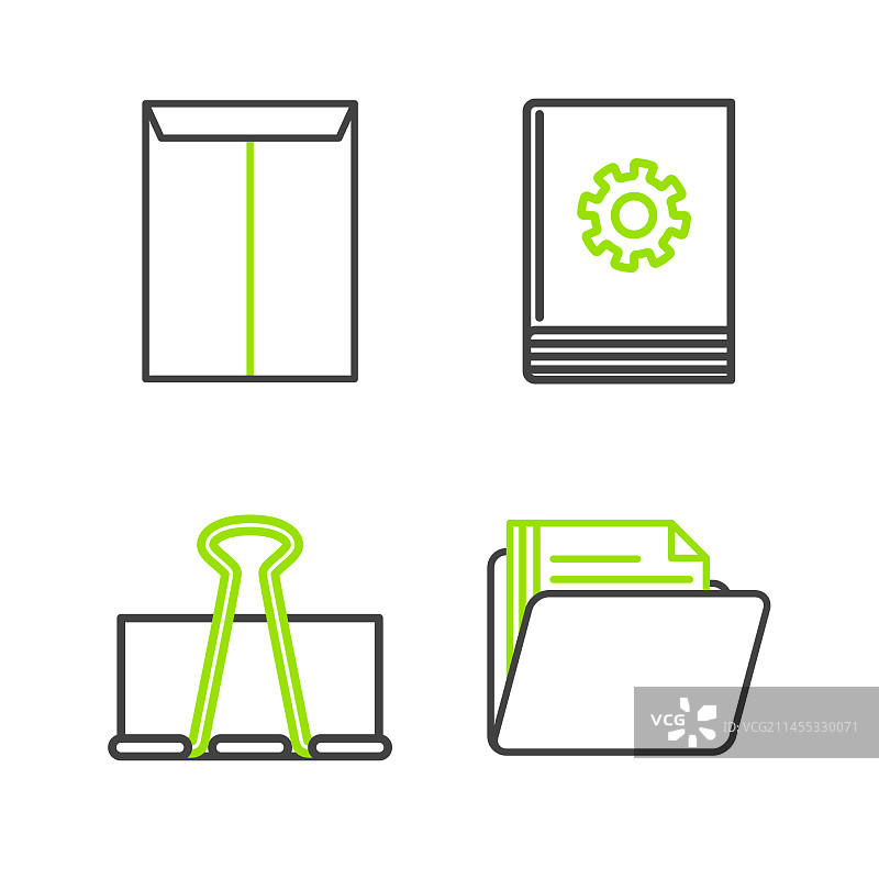 文件夹活页夹夹子用户手册文档线条图片素材