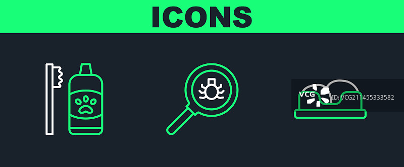 宠物床、宠物口腔卫生和跳蚤图片素材