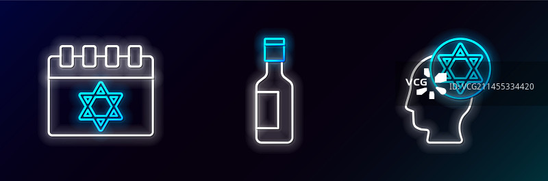 成套线性正统犹太帽子犹太历图片素材