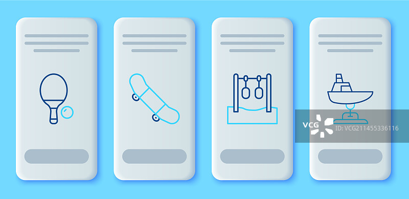 滑板技巧、体操吊环与球拍线条图片素材