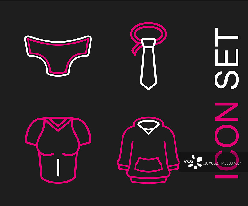 连帽衫T恤领带男士内裤线条组合图片素材