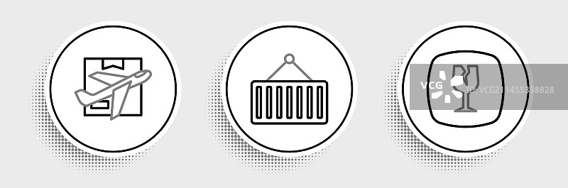 易碎玻璃纸板套装图片素材