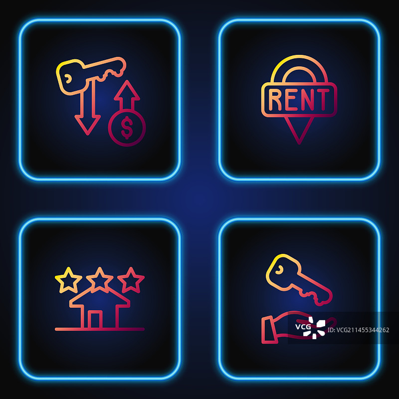 房屋钥匙、房地产租赁和位置图标图片素材