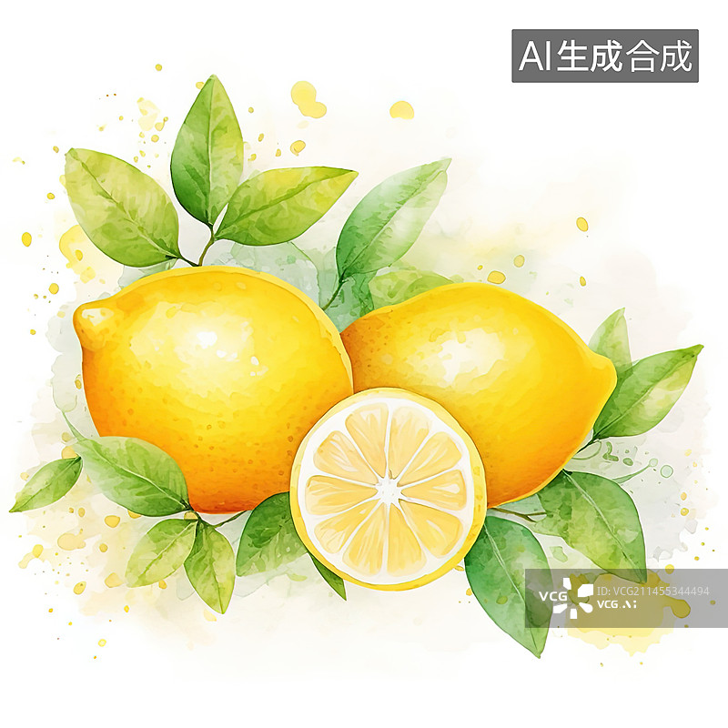 【AI数字艺术】插画柠檬素材图片素材