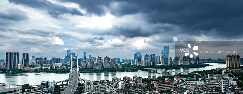 惠州CBD富力丽港中心，合生大桥全景图片素材