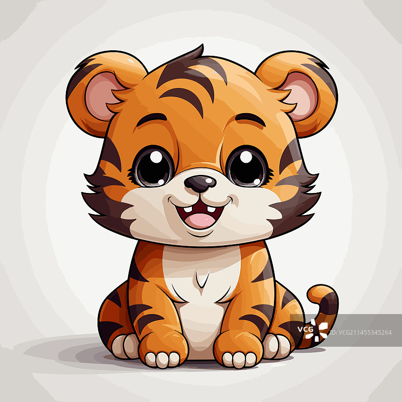 可爱手绘漫画涂鸦风格老虎图片素材