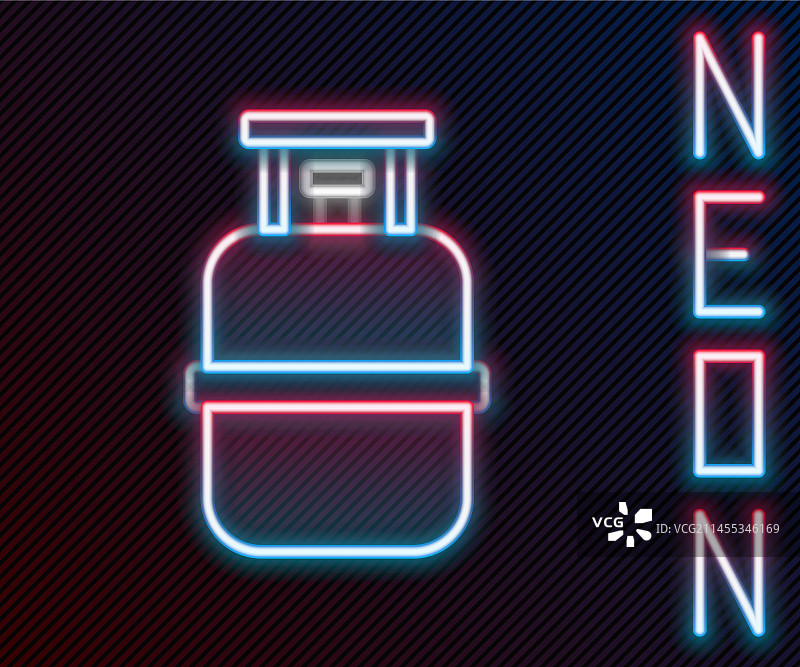 发光的霓虹灯丙烷气罐图标图片素材