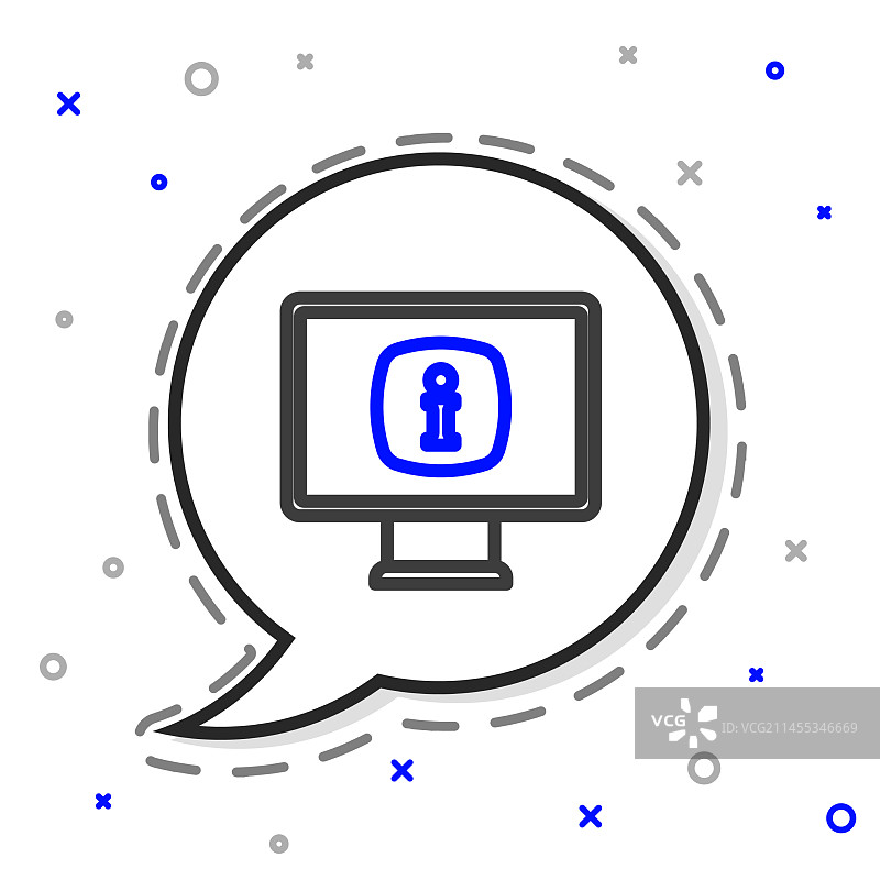 带信息的显示器线性图标图片素材