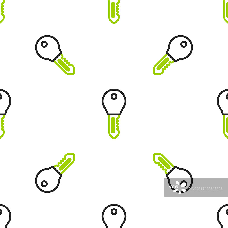 酒店门锁钥匙线条图标，无缝设计图片素材