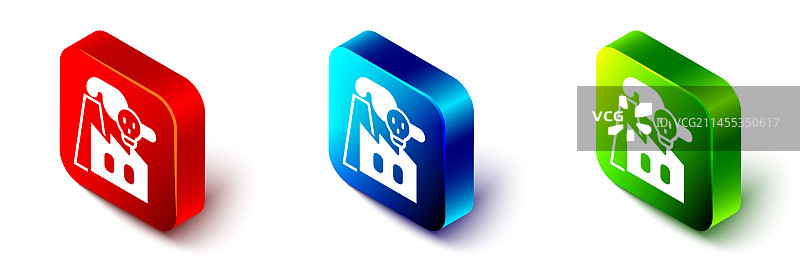 2.5D工厂烟雾图标图片素材