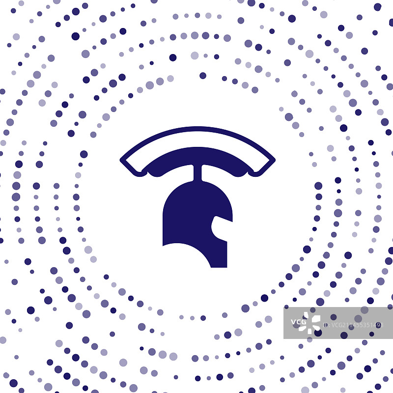 白色背景上的蓝色罗马军头盔图标图片素材