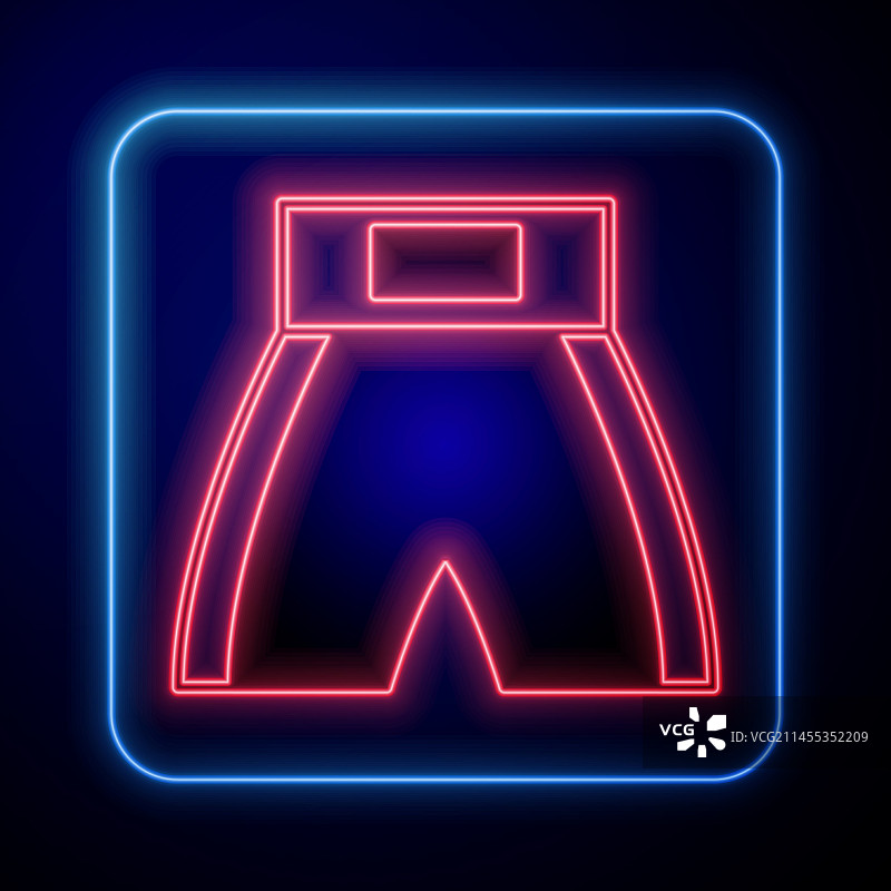 发光霓虹拳击短裤黑色背景图标图片素材