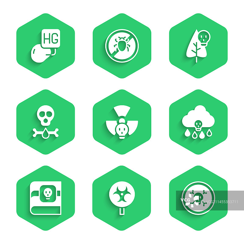 放射性生物危害符号、骨头和骷髅图片素材