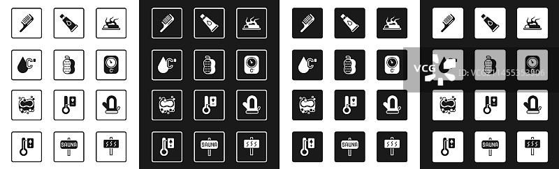 篝火毛巾水温计套装图片素材