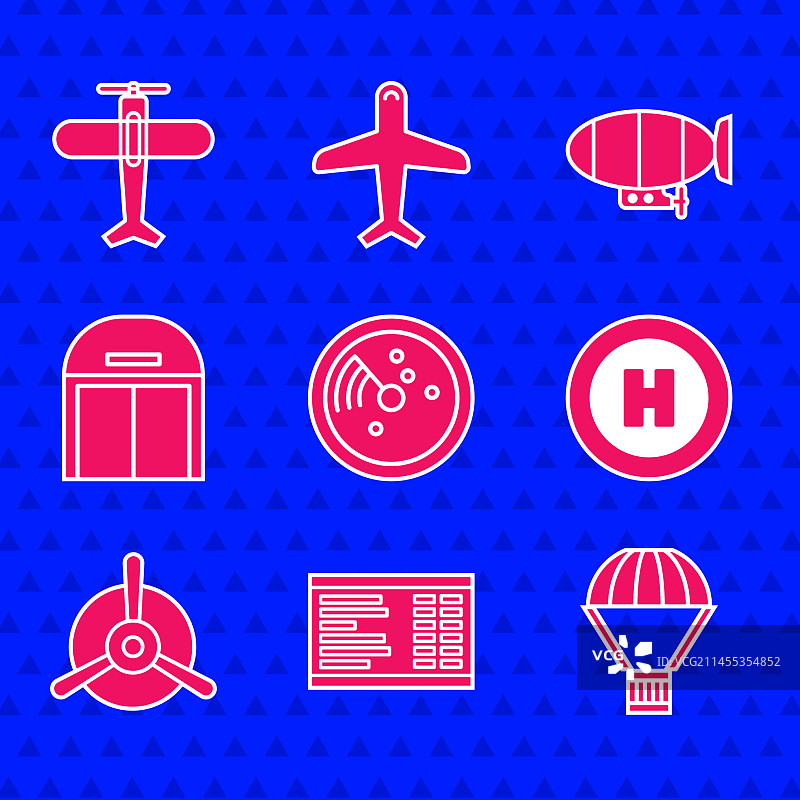 带有机场指示牌监控目标的雷达图片素材