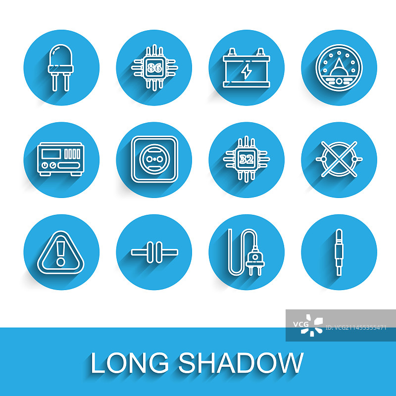 三角形感叹号中的电力线条图案图片素材