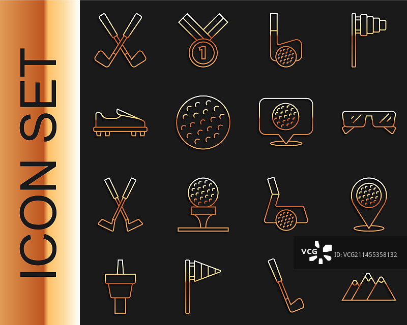 山脉高尔夫俱乐部线条图案图片素材