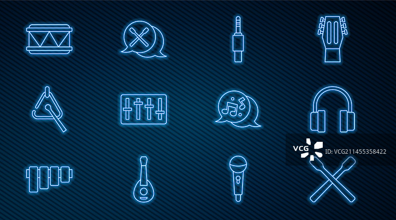 鼓槌耳机音频接口声音图片素材