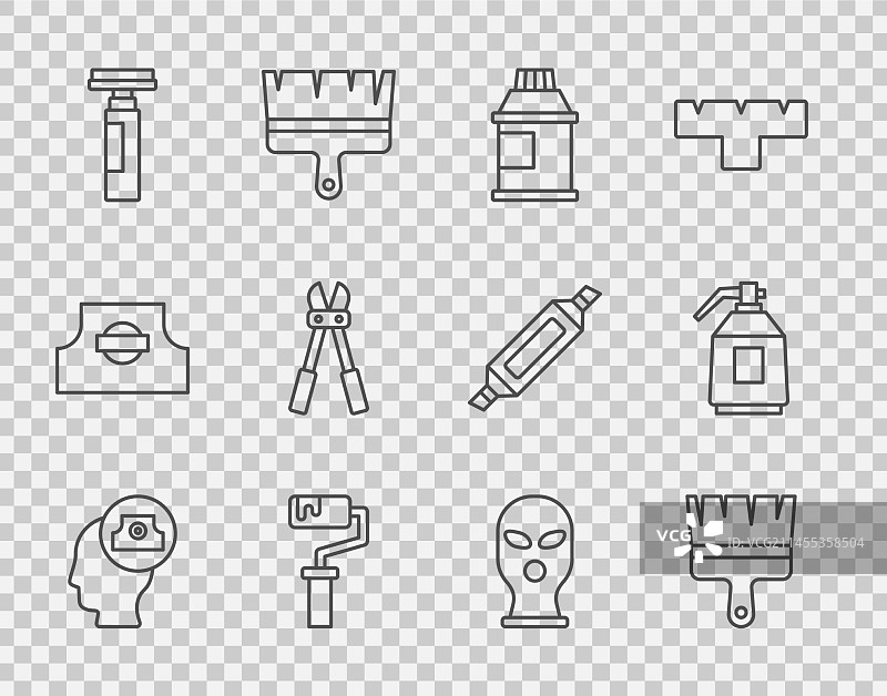 喷雾罐喷嘴盖画笔颜料系列图片素材