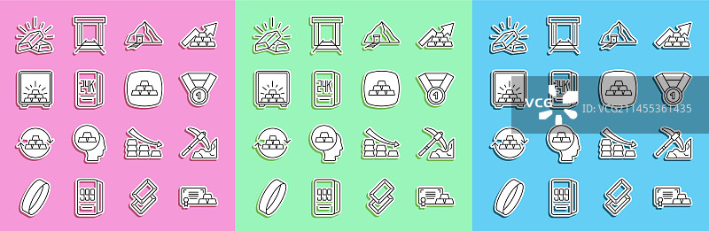 含证书的金条和采矿奖章图片素材