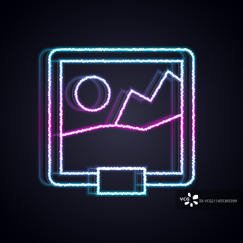 黑色背景上的霓虹灯线条图片图标图片素材