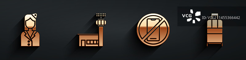 女乘务员机场控制塔禁止手机图片素材