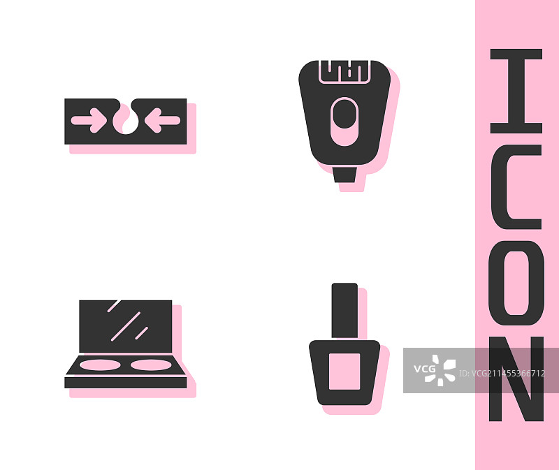 指甲油瓶、粉刺化妆粉套装图片素材