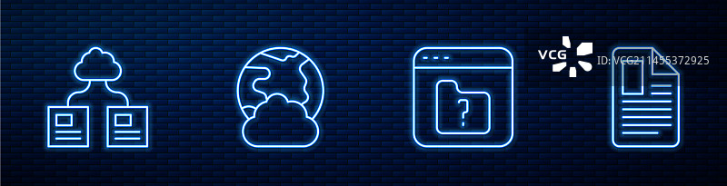 缺失云技术数据的文件线条图片素材