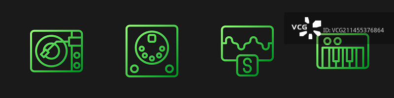 线性音乐波浪均衡器黑胶播放器图片素材