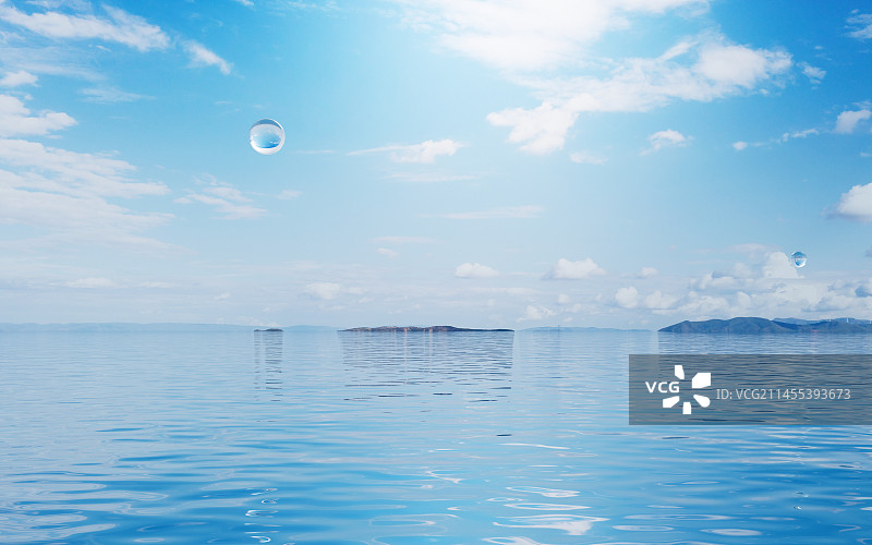 蓝色水面波纹背景3D渲染图片素材