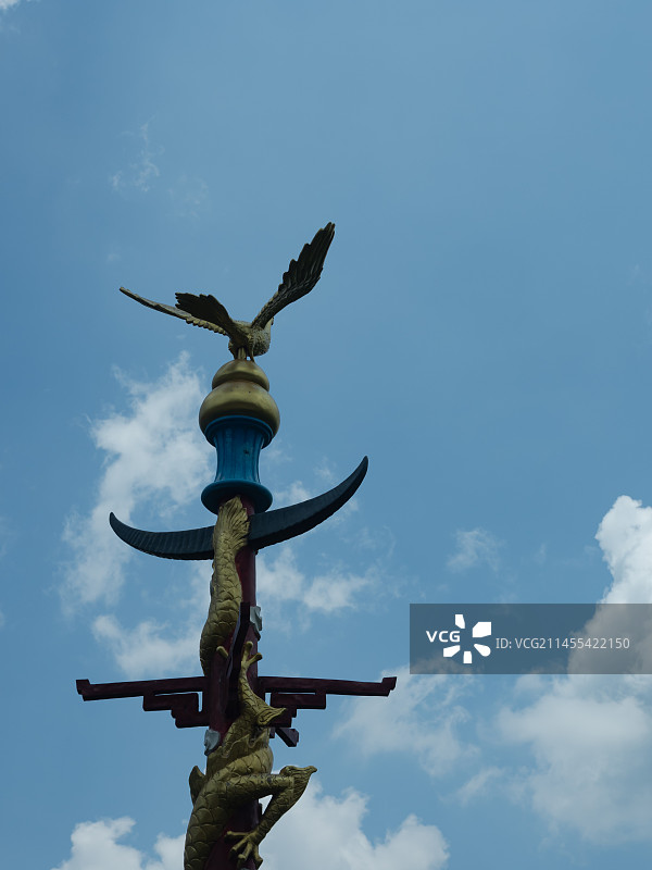 融水苗族自治县林洞十三坡芦笙柱。图片素材