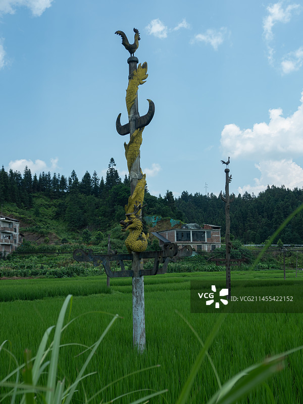 融水苗族自治县林洞十三坡芦笙柱。图片素材