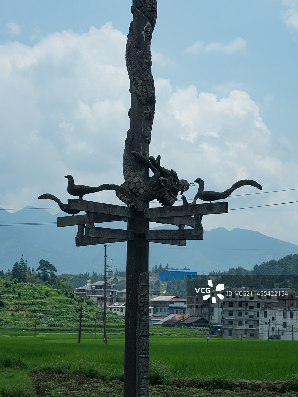 融水苗族自治县林洞十三坡芦笙柱。图片素材