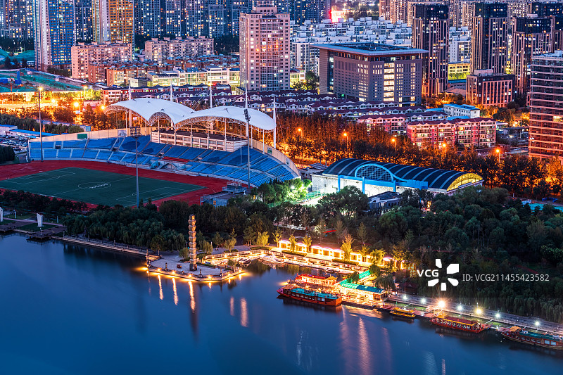 通州城市副中心京杭大运河夜景图片素材