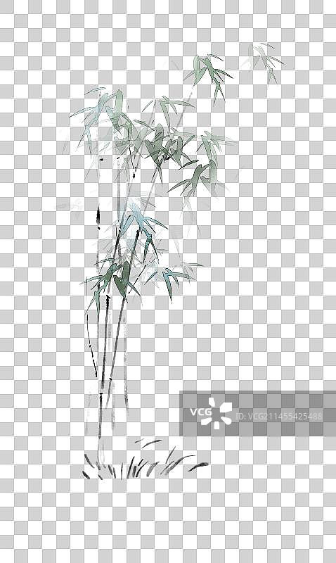 水墨画竹子图片素材