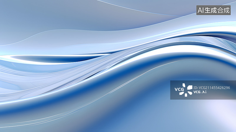 【AI数字艺术】数码科技蓝白色漩涡曲线抽象海报网页PPT背景图片素材