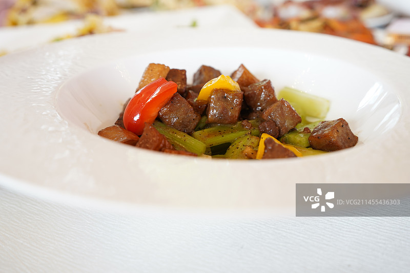 黑椒牛肉粒图片素材