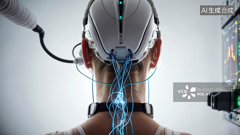 【AI数字艺术】脑机接口（Brain-Machine Int图片素材