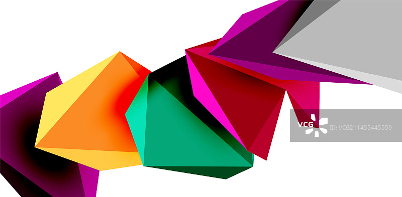 3d低多边形三角形设计元素图片素材