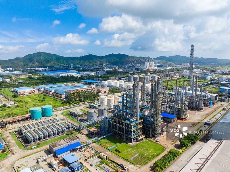 珠海高栏港化工石化企业炼油厂航拍图片素材