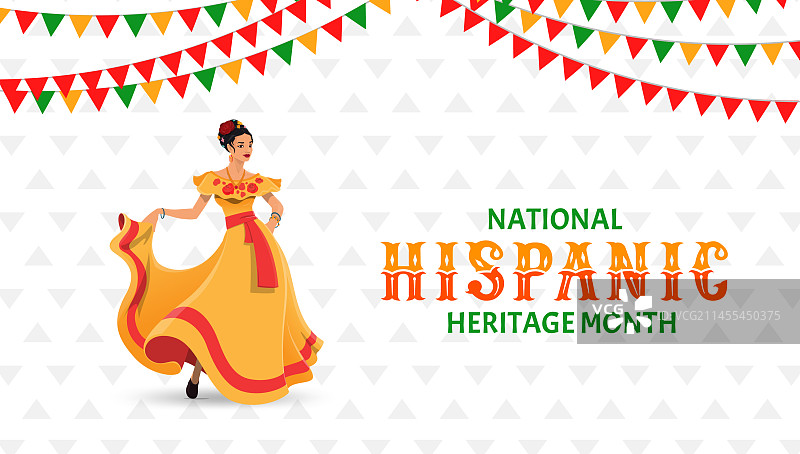 西班牙裔传统月跳舞的女人图片素材