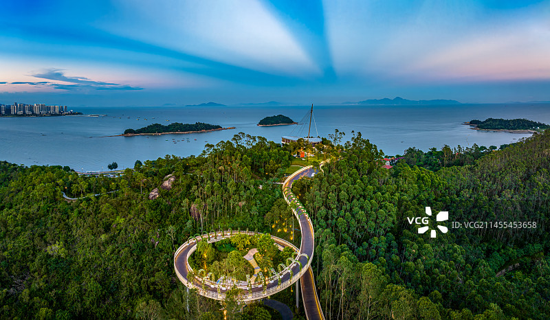 珠海红花山看山观海云道（3）（航拍）图片素材