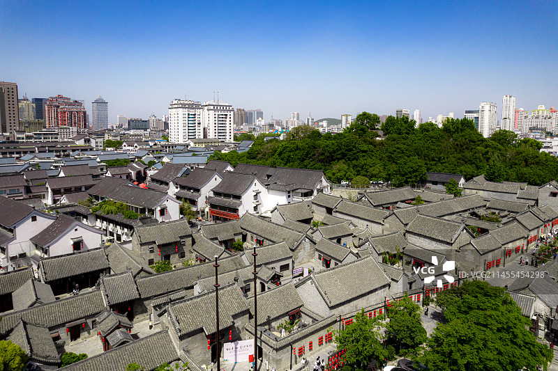 江苏徐州户部山古建筑群夏日航拍图片素材