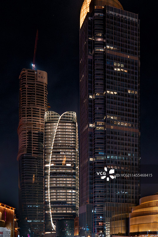 上海市徐家汇夜景图片素材