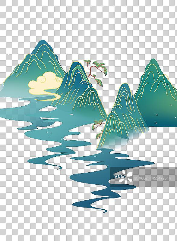 山脉祥云图片素材