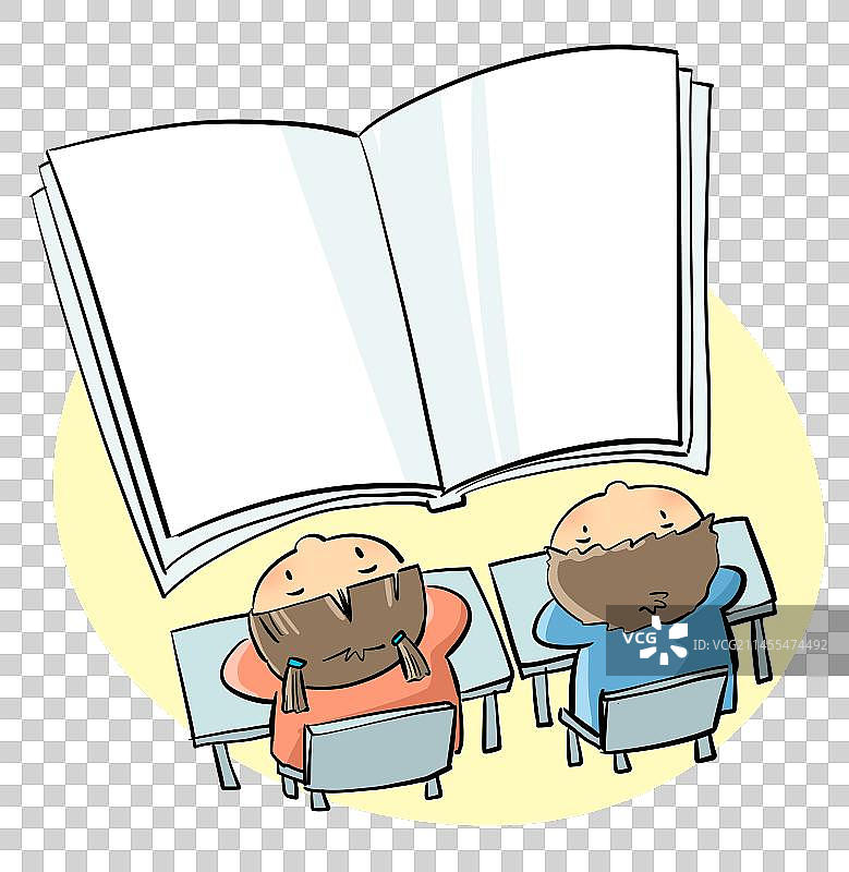 书本与小学生图片素材