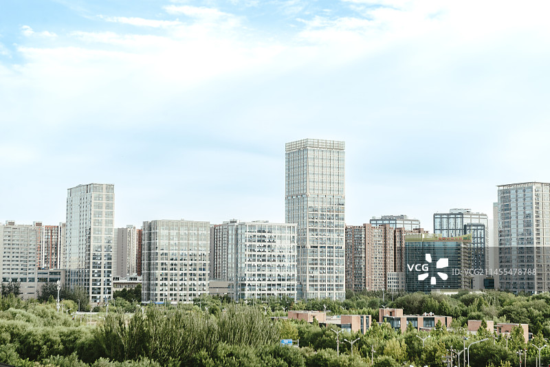 北京望京伯爵城市公园方恒国际大厦梅赛德斯奔驰大厦城市天地线图片素材